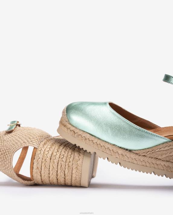 Unisa kvinnor blå espadrille med metallic effekt d\'orsay ankelrem 06DT712