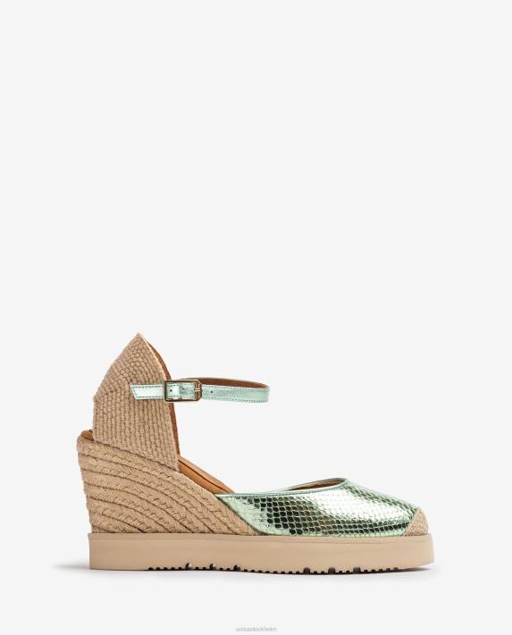 Unisa kvinnor blå espadrille med metallic effekt d'orsay ankelrem 06DT713