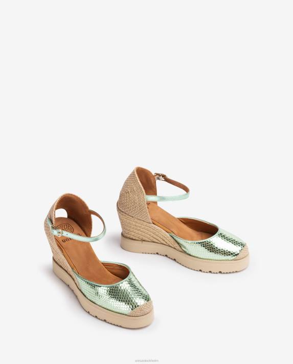 Unisa kvinnor blå espadrille med metallic effekt d\'orsay ankelrem 06DT713