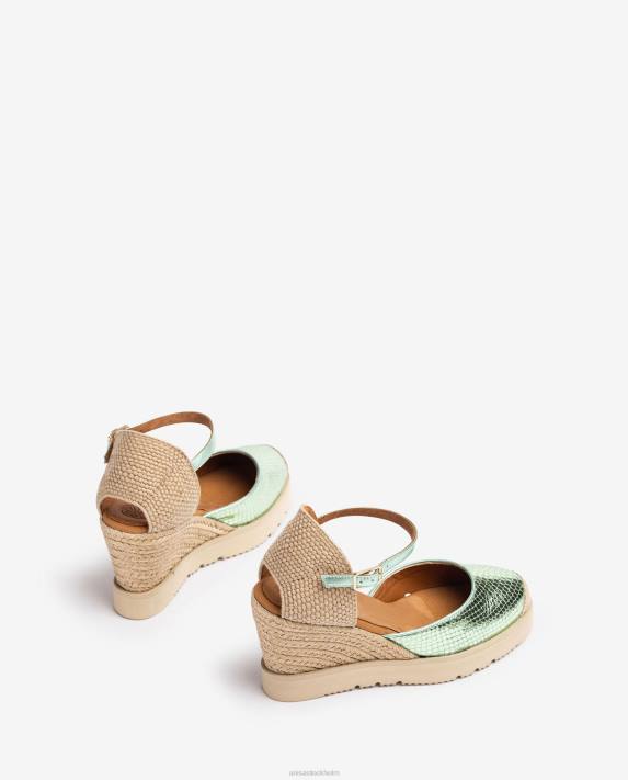 Unisa kvinnor blå espadrille med metallic effekt d\'orsay ankelrem 06DT713