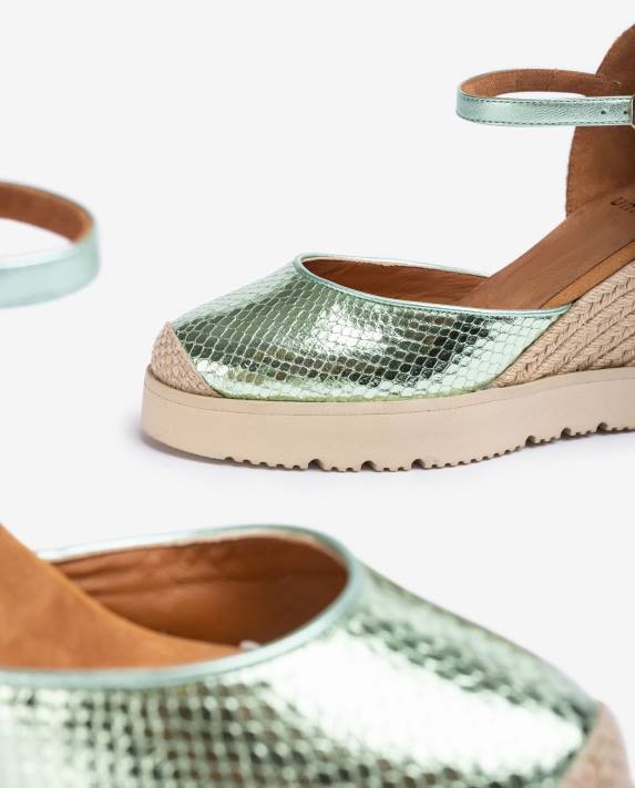 Unisa kvinnor blå espadrille med metallic effekt d\'orsay ankelrem 06DT713