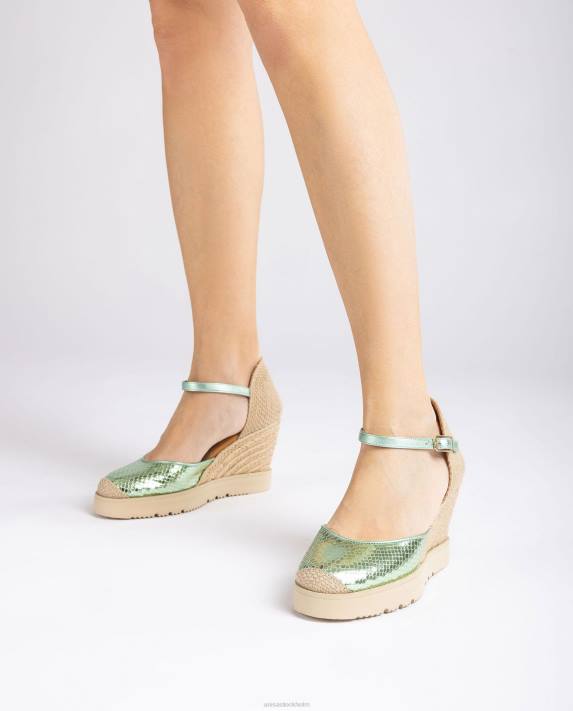 Unisa kvinnor blå espadrille med metallic effekt d\'orsay ankelrem 06DT713