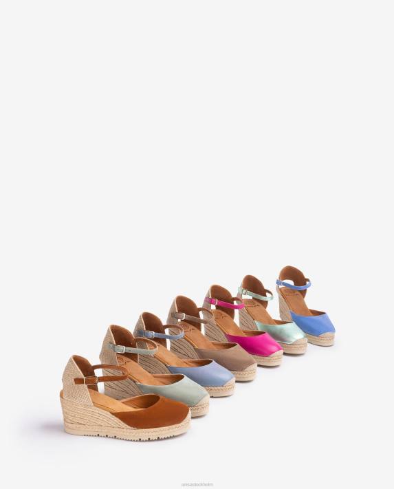 Unisa kvinnor blå espadrille med metallic effekt d\'orsay ankelrem 06DT714