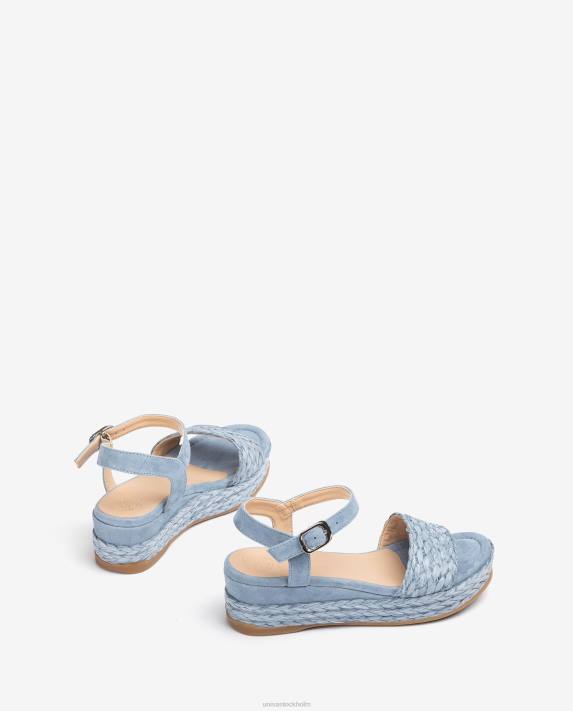 Unisa kvinnor blå matchande färg jute och mocka sandal 06DT324