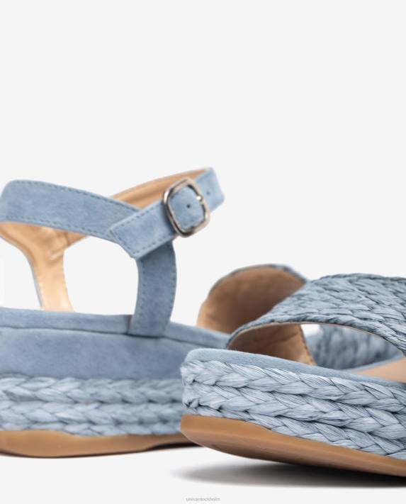 Unisa kvinnor blå matchande färg jute och mocka sandal 06DT324
