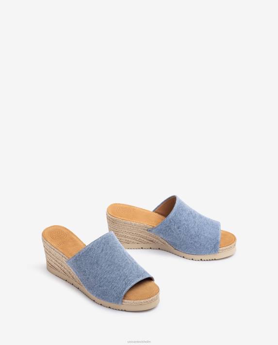 Unisa kvinnor blå mule med kilklack av jute 06DT467