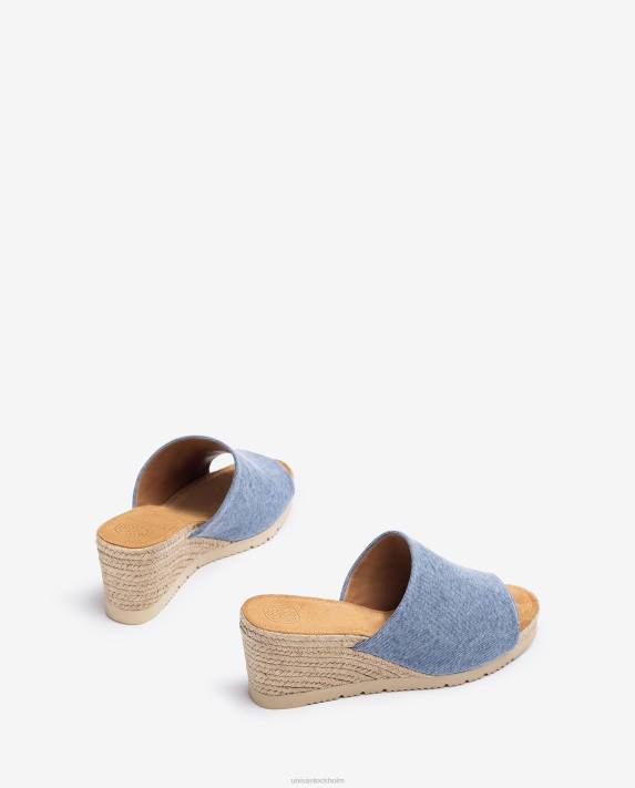 Unisa kvinnor blå mule med kilklack av jute 06DT467