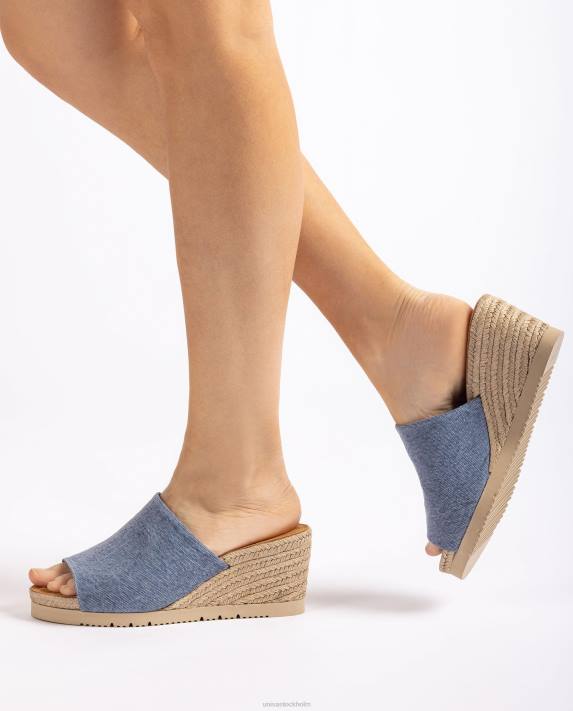 Unisa kvinnor blå mule med kilklack av jute 06DT467