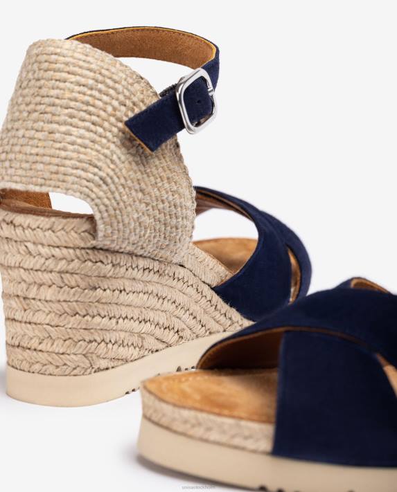 Unisa kvinnor blå sandal av jute med korsband 06DT777