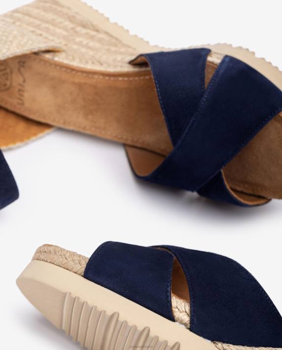 Unisa kvinnor blå sandal av jute med korsband 06DT777