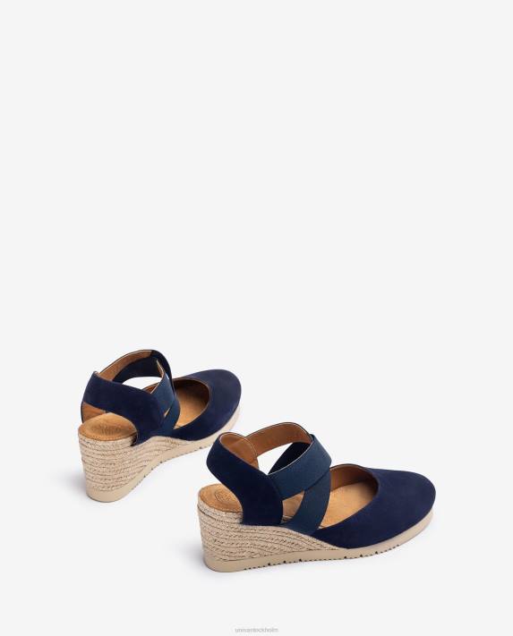 Unisa kvinnor blå sandal med elastiska remmar 06DT772