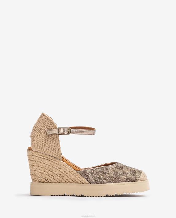 Unisa kvinnor brons espadrille med klädsel 06DT741