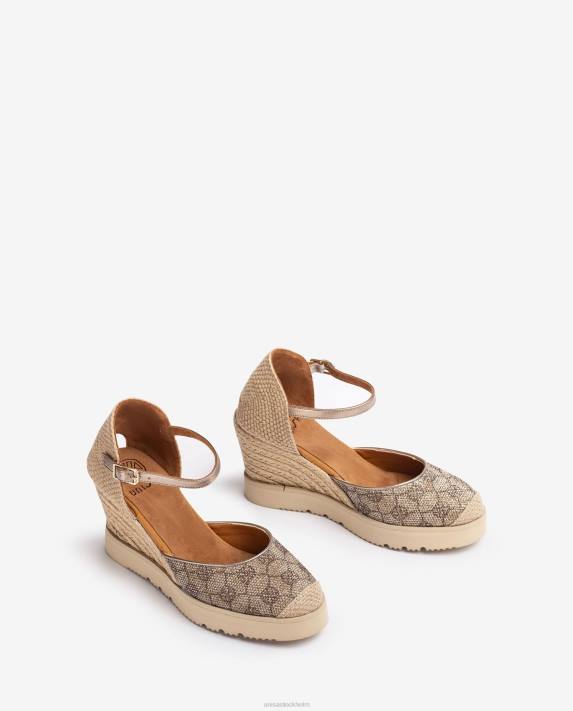 Unisa kvinnor brons espadrille med klädsel 06DT741