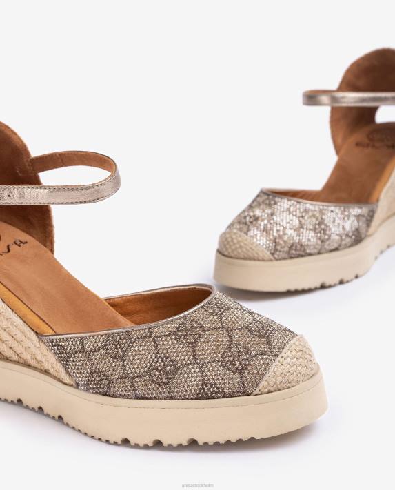 Unisa kvinnor brons espadrille med klädsel 06DT741