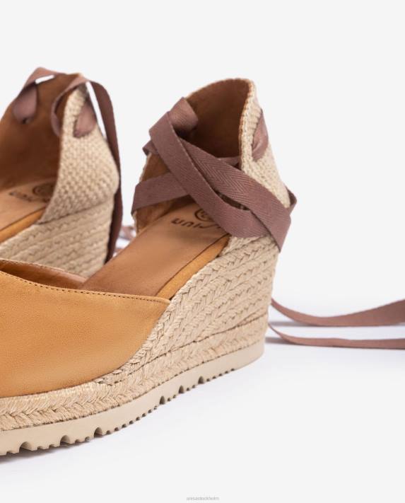 Unisa kvinnor brun d\'orsay ankelrem espadrille med snörning 06DT704