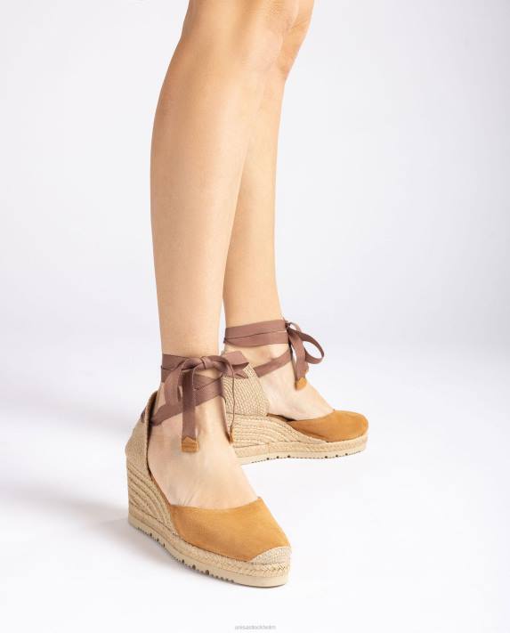 Unisa kvinnor brun d\'orsay ankelrem espadrille med snörning 06DT704