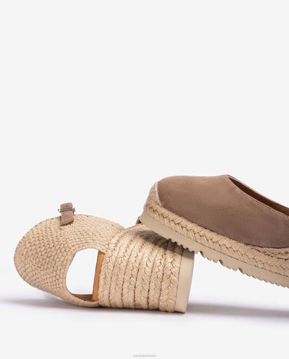 Unisa kvinnor brun d\'orsay fotledsrem espadrille i mocka 06DT729