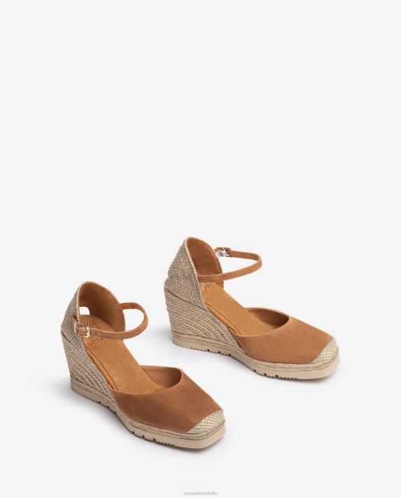 Unisa kvinnor brun espadrill i mocka med gummisula 06DT791