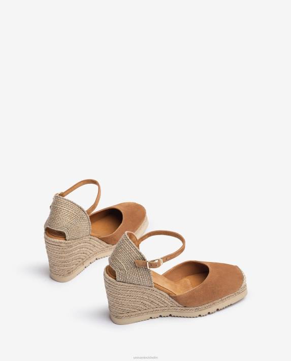 Unisa kvinnor brun espadrill i mocka med gummisula 06DT791