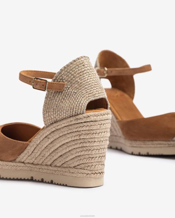 Unisa kvinnor brun espadrill i mocka med gummisula 06DT791