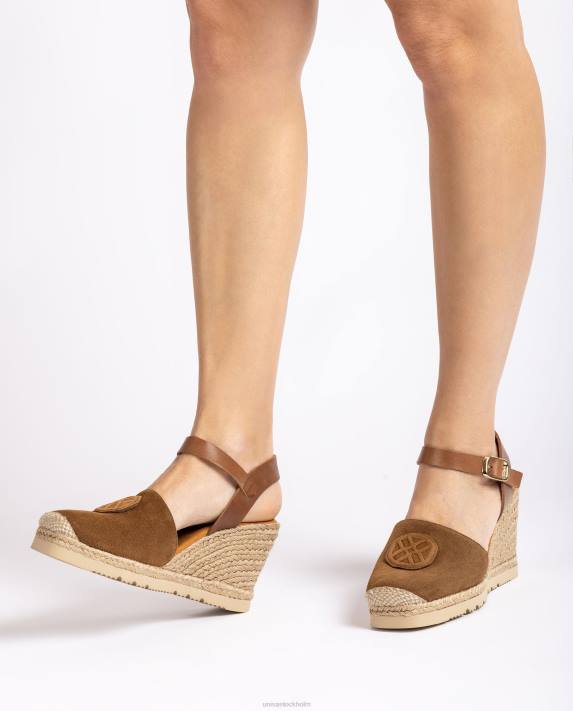 Unisa kvinnor brun espadrille med matchande monogram 06DT769