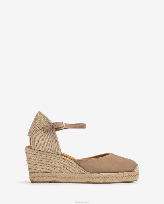 Unisa kvinnor brun espadrille vamp-klack i mocka 06DT473