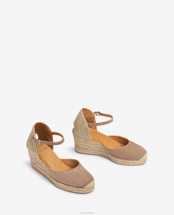 Unisa kvinnor brun espadrille vamp-klack i mocka 06DT473