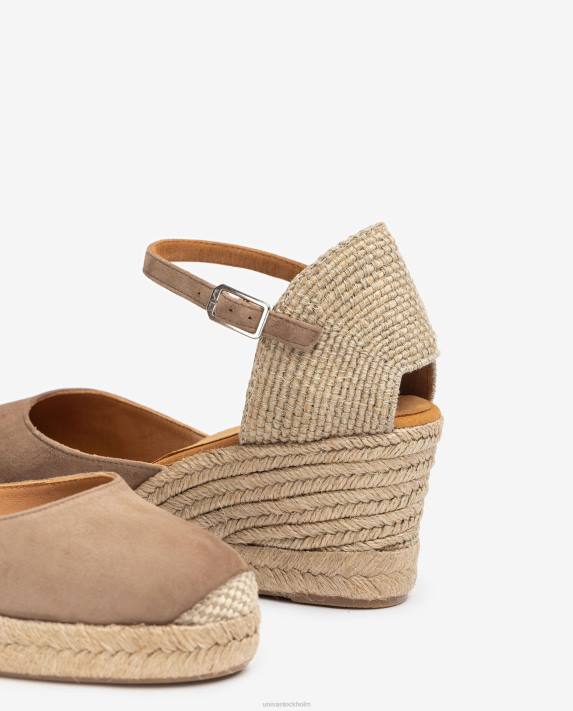 Unisa kvinnor brun espadrille vamp-klack i mocka 06DT473