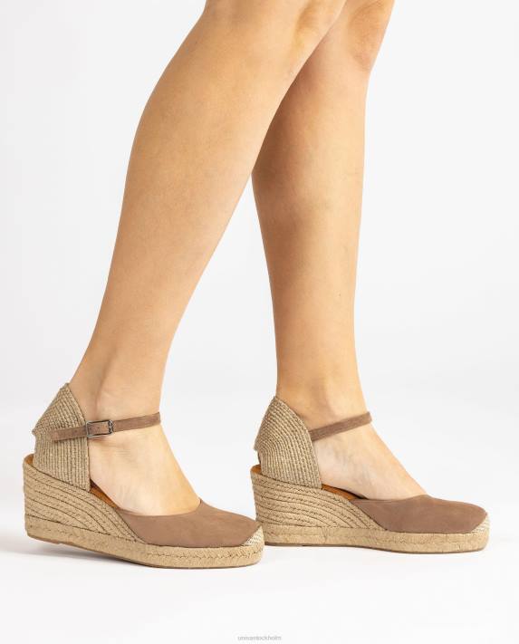 Unisa kvinnor brun espadrille vamp-klack i mocka 06DT473