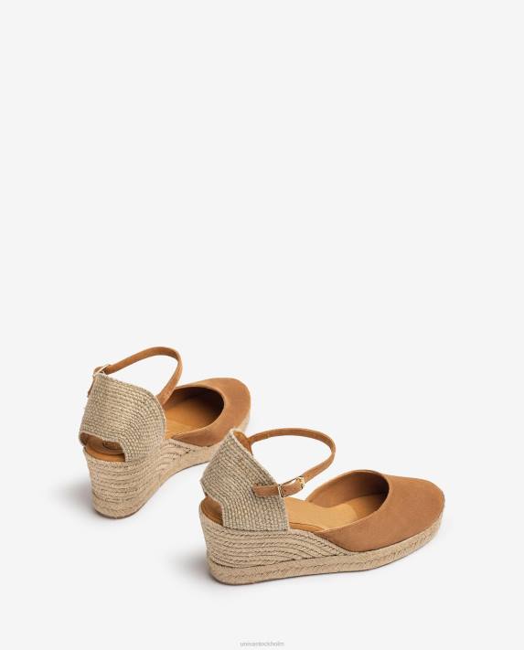 Unisa kvinnor brun espadrille vamp-klack i mocka 06DT477