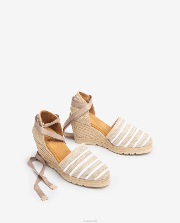 Unisa kvinnor brun högklackat espadrille tillverkad i jarapa-tyg 06DT719