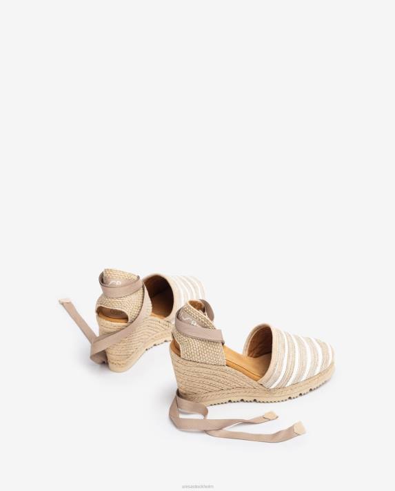 Unisa kvinnor brun högklackat espadrille tillverkad i jarapa-tyg 06DT719