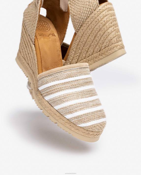 Unisa kvinnor brun högklackat espadrille tillverkad i jarapa-tyg 06DT719