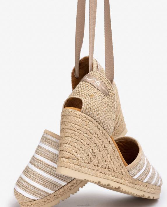 Unisa kvinnor brun högklackat espadrille tillverkad i jarapa-tyg 06DT719