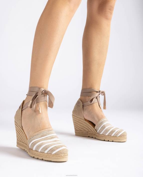 Unisa kvinnor brun högklackat espadrille tillverkad i jarapa-tyg 06DT719