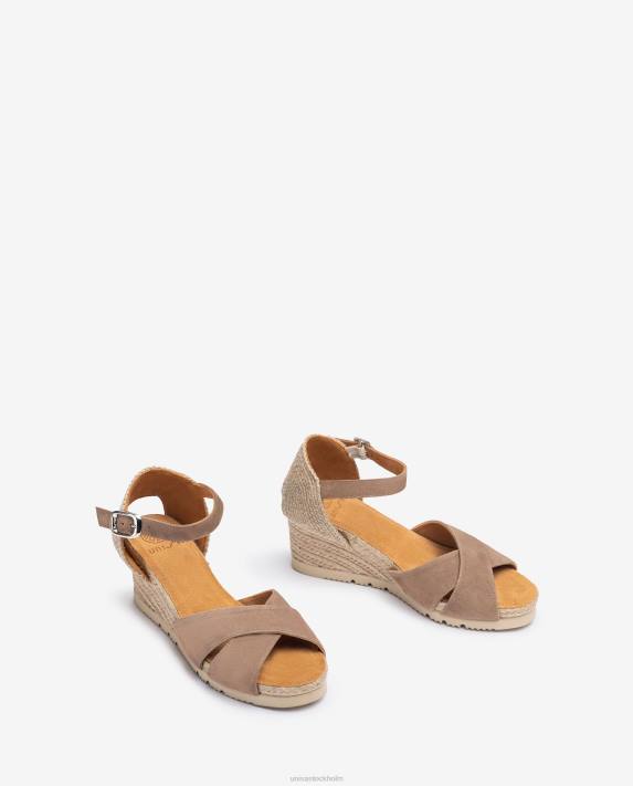 Unisa kvinnor brun sandal av jute med korsband 06DT776
