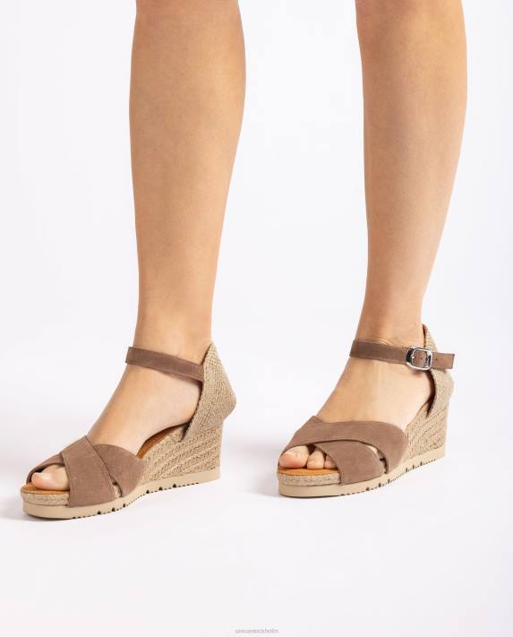 Unisa kvinnor brun sandal av jute med korsband 06DT778
