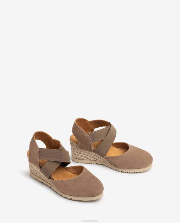 Unisa kvinnor brun sandal med elastiska remmar 06DT771