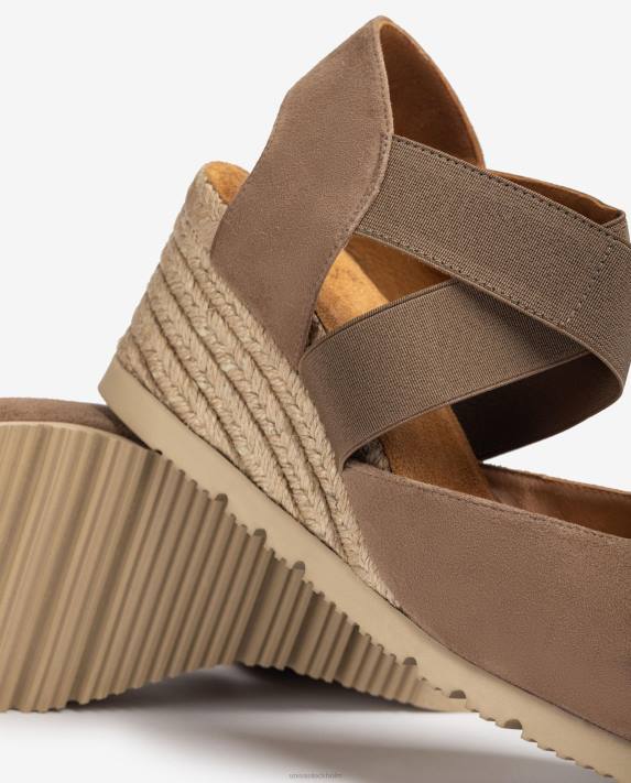 Unisa kvinnor brun sandal med elastiska remmar 06DT771