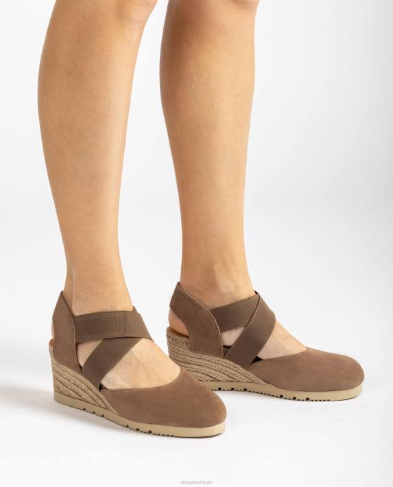 Unisa kvinnor brun sandal med elastiska remmar 06DT771