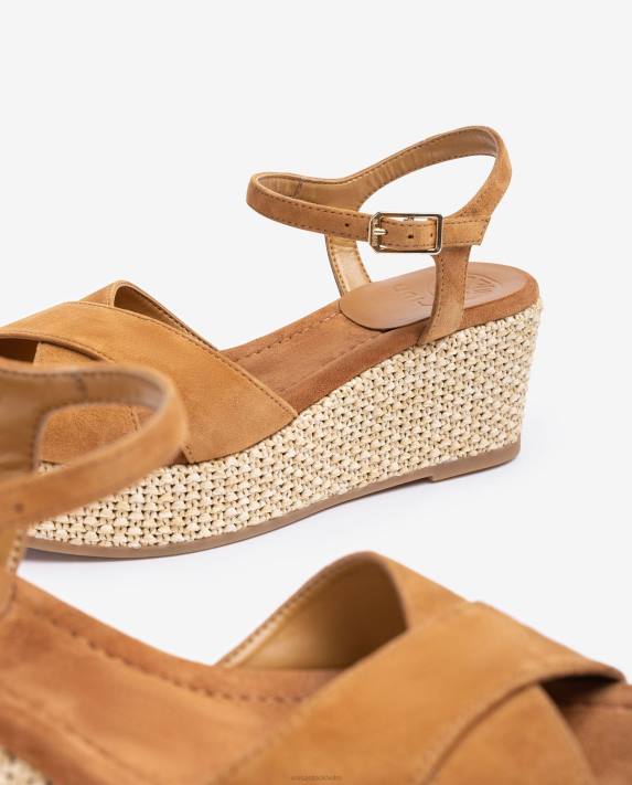 Unisa kvinnor brun sandal med raffia blockklack 06DT164