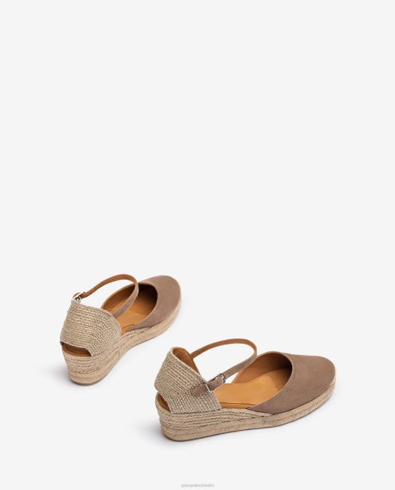 Unisa kvinnor brun vamphäl espadrille tillverkad i mocka 06DT792