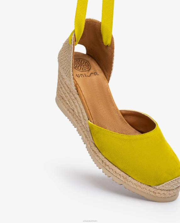 Unisa kvinnor grön d\'orsay ankelrem espadrille med snörning 06DT703