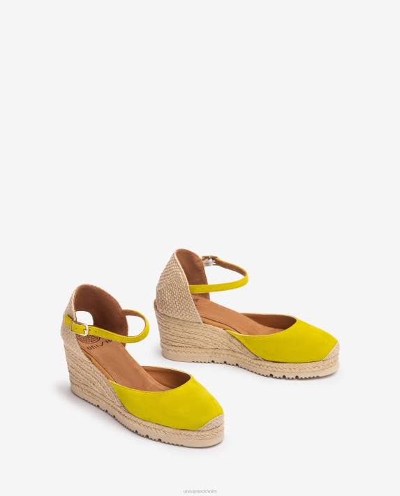 Unisa kvinnor grön d\'orsay fotledsrem espadrille i mocka 06DT711