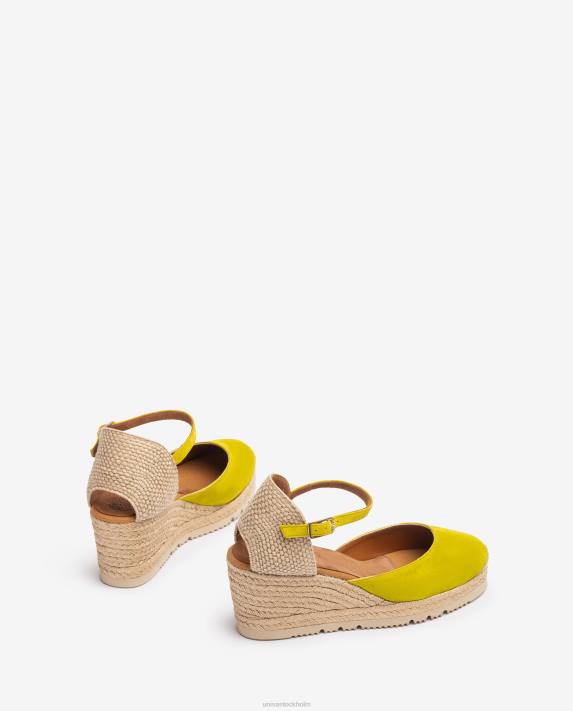 Unisa kvinnor grön d\'orsay fotledsrem espadrille i mocka 06DT711