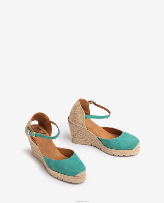 Unisa kvinnor grön espadrille i mocka 06DT690