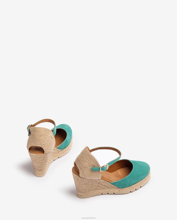 Unisa kvinnor grön espadrille i mocka 06DT690