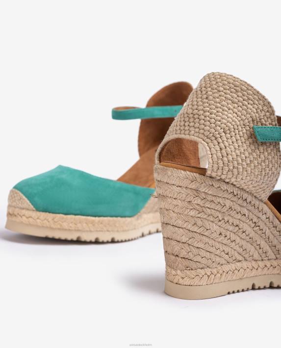 Unisa kvinnor grön espadrille i mocka 06DT690