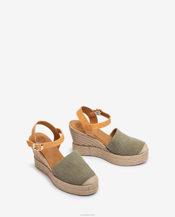 Unisa kvinnor grön espadrille tillverkad i ecolino 06DT756