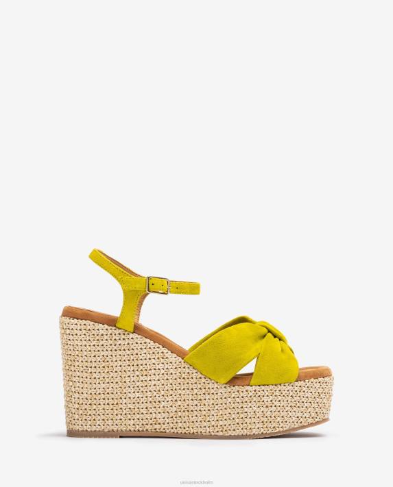 Unisa kvinnor grön högkilad sandal med knutkant 06DT459